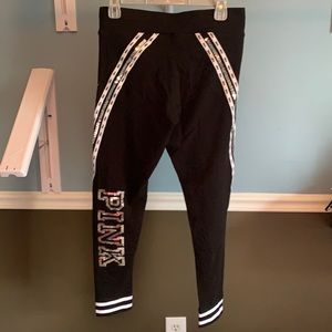 PINK yoga leggings BLING L